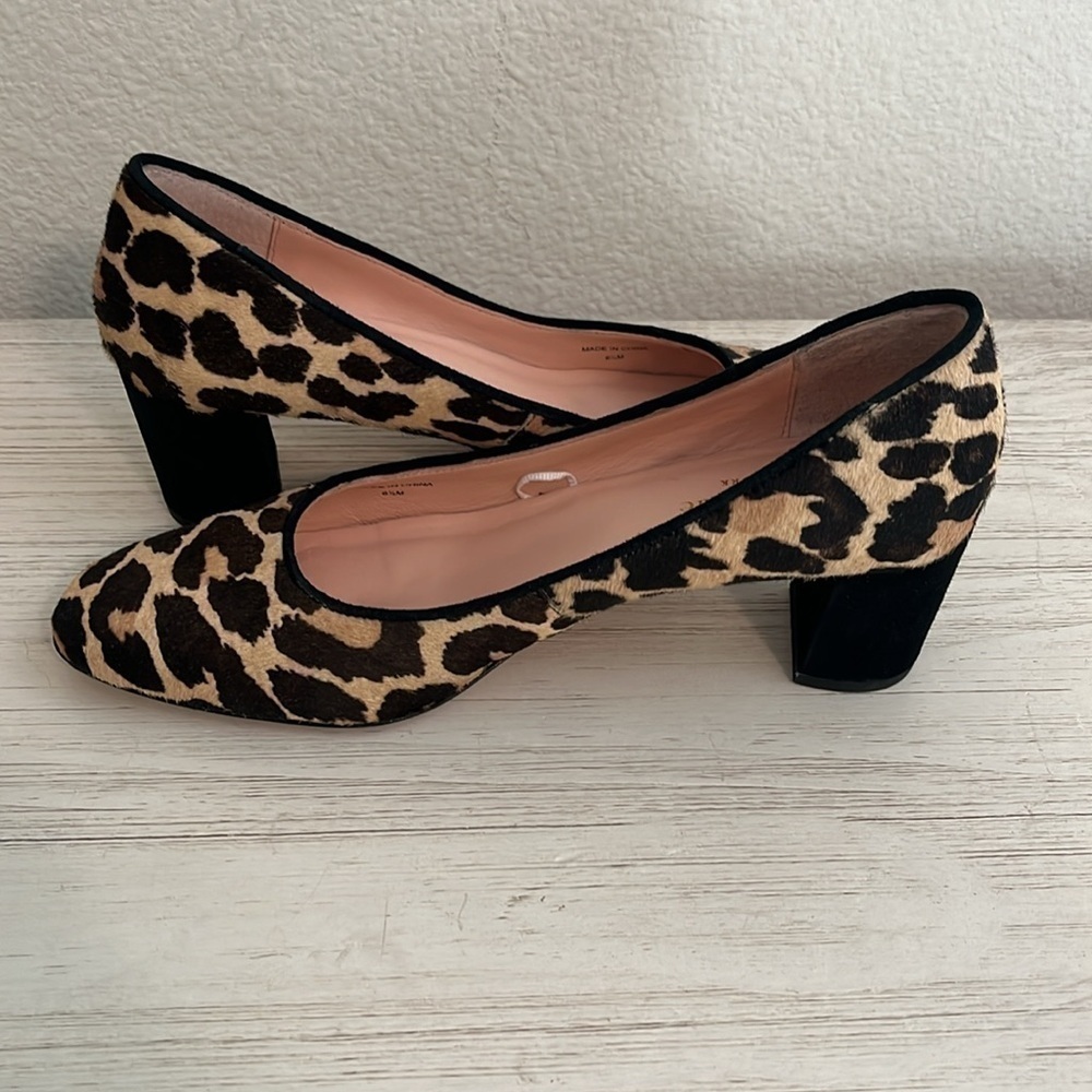 Kate Spade Leopard Cheetah Dyed Calf Hair  Block Heel - Women's Size 6.5